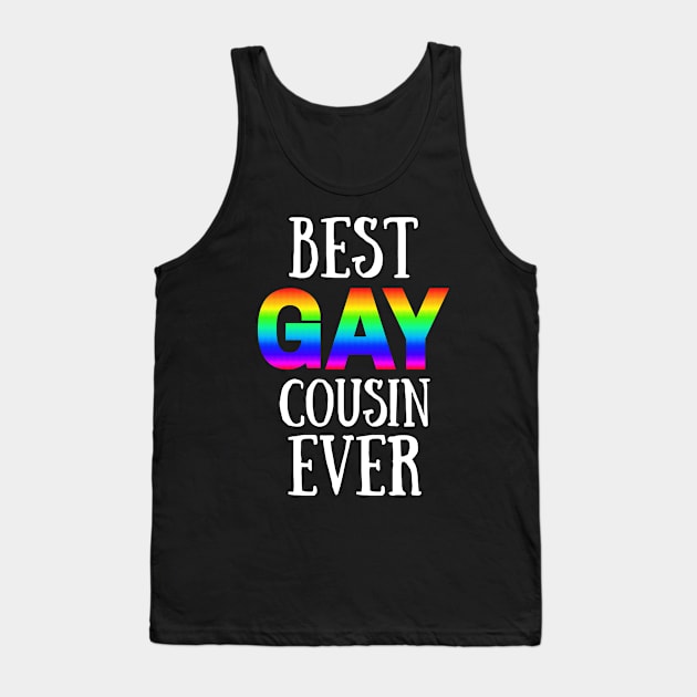 Best Gay Cousin - Rainbow Pride Flag Colors - Siwa Tank Top by WonderWearCo 